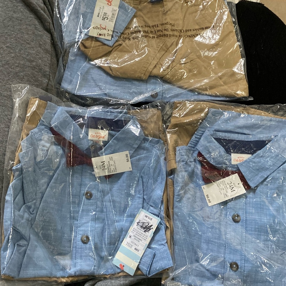 3 piece button down, shorts, and suspenders